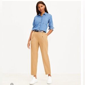 LOFT Pull On Taper Pants in Brushed Flannel(Size L)